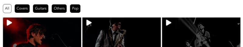 Divi Vídeo Gallery Filtros