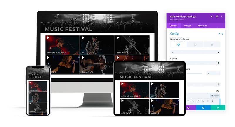 Galería de video con Divi