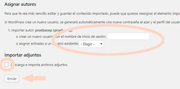 4 paso importar en WP